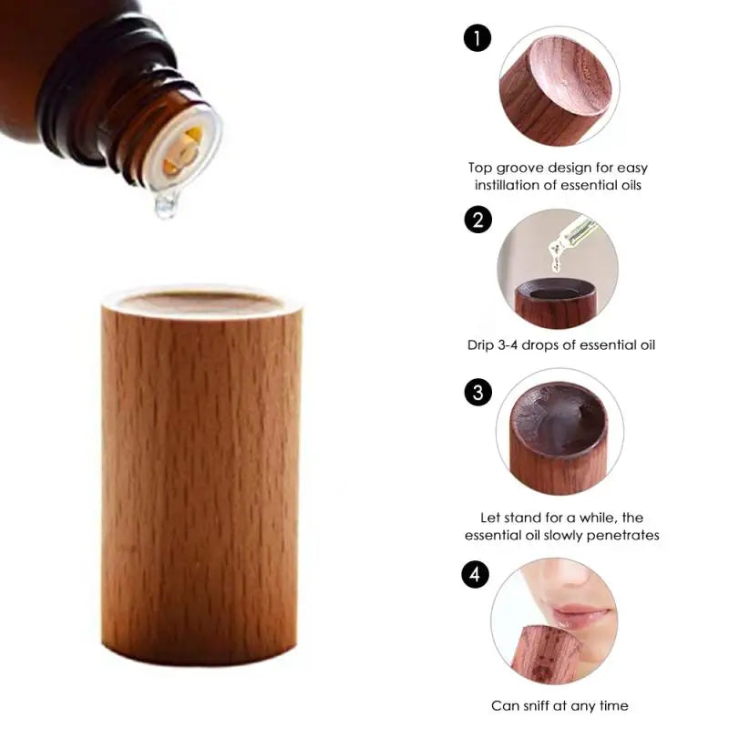 Essential Oil Diffuser Container Slowly Volatile Cherry Wooden Essential Oil for Sleep Push Oil Car Yoga Aromatherapy Inhaler