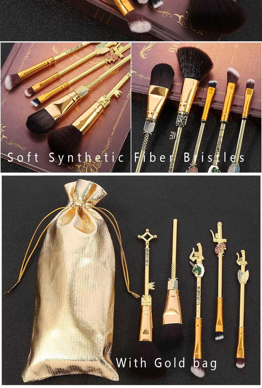 2021 Japan Anime Attack on Titan Makeup Brushes Set Professional Cosmetic Powder Eye Shadow Eyebrow Beauty Make Up Brush Tool