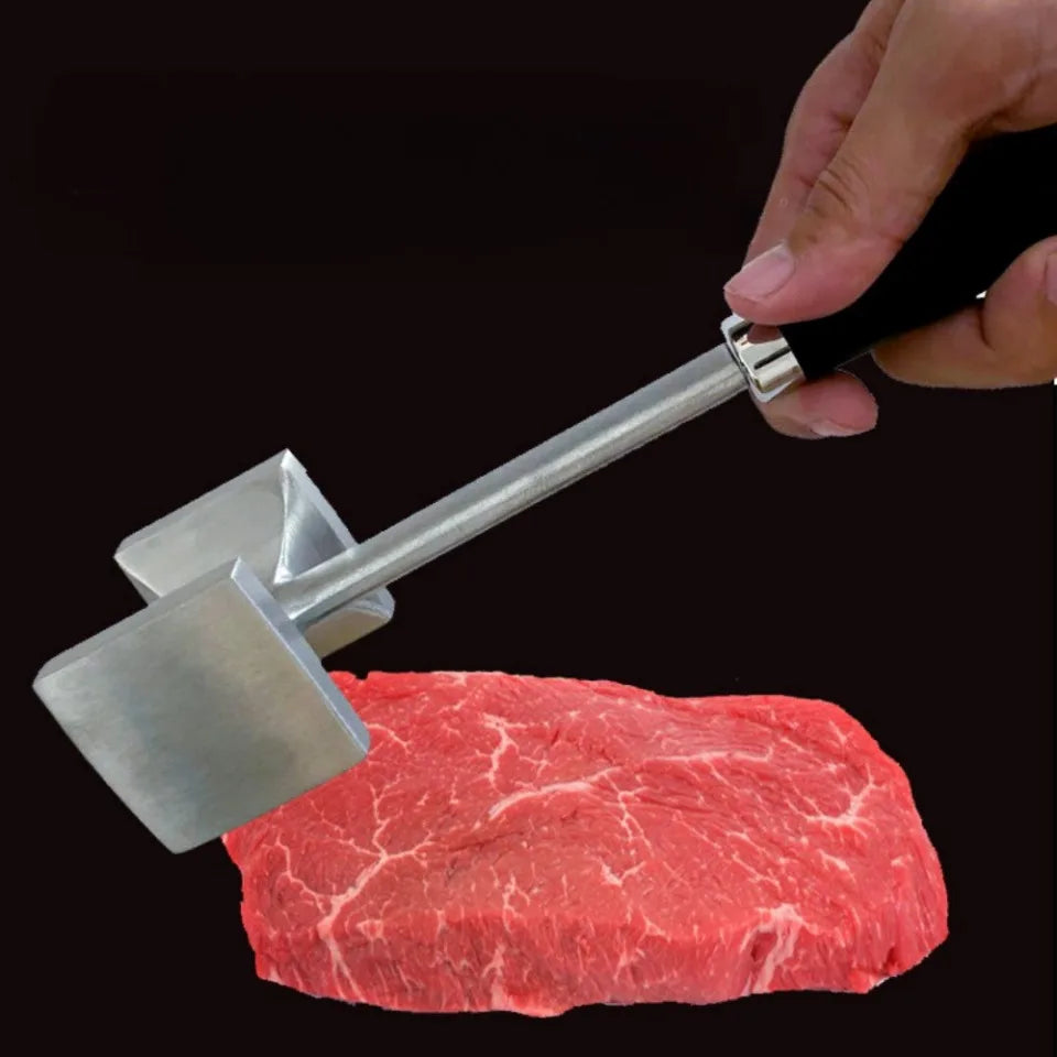 Loose Meat Hammer Double-Sided Checkered Beef Tenderizer Stainless Steel Loose Tenderizers Portable Meat Beat Kitchen Gadgets