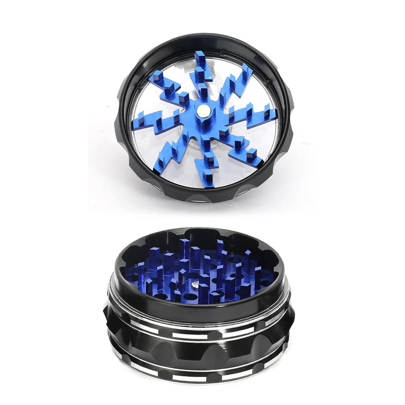 63mm Hand Crank 4 Layers Premium Zinc Alloy Herb Grinders,Grass Grinders,Tobacco Smoking Gadgets, Multifunctional Crusher