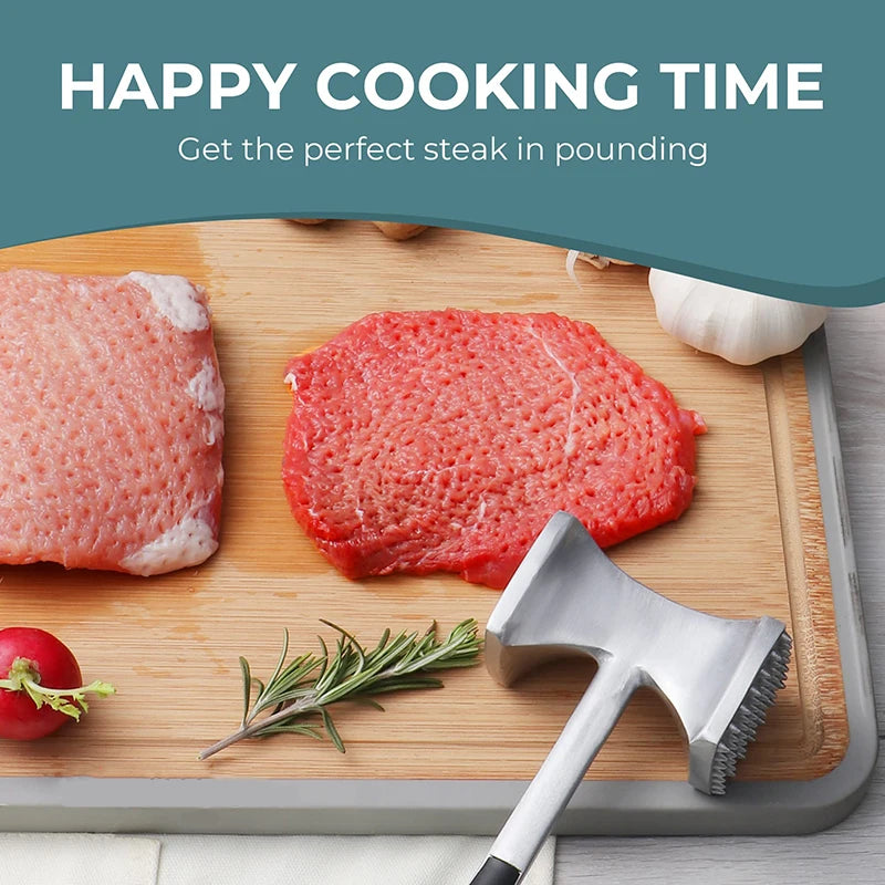 Meat Tenderizer Hammer with Comfortable-Grip Handle Dual-Side Meat Mallet for Kitchen Meat Pounder Hammer for Tenderizing Steak