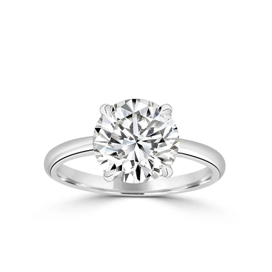 Solitaire Hidden Halo Engagement Ring